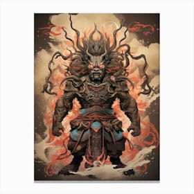 Raijin Thunder God Japanese Style 9 Canvas Print