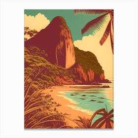 Fernando De Noronha Brazil Vintage Sketch Tropical Destination Canvas Print