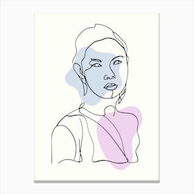 Portrait Of A Woman Hand Drawing Line Art 4 Canvas Print