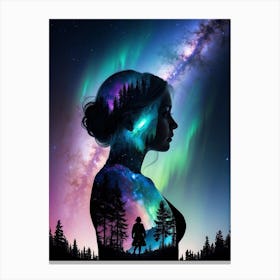 Silhouette Of A Woman Print Canvas Print