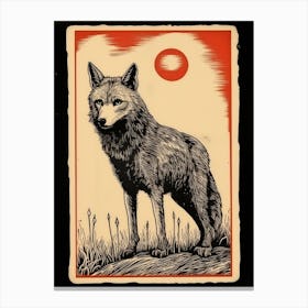 Steppe Wolf Tarot Card 1 Canvas Print