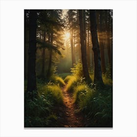 Sunrise In The Forest 4 Canvas Print