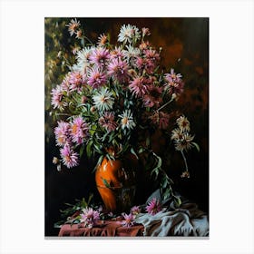 Baroque Floral Still Life Asters 8 Canvas Print