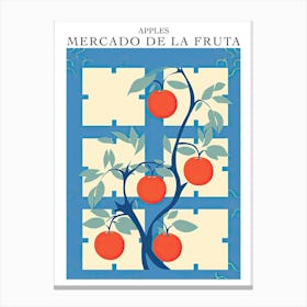 Mercado De La Fruta Apples Illustration 4 Poster Canvas Print