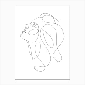 Continuous Line Portrait Of A Woman Canvas Print