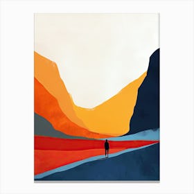 Man Walking In The Desert, Minimalism, Boho Canvas Print