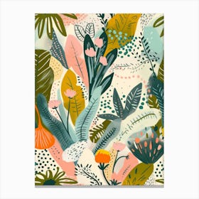 Tropical Botanical Pattern Canvas Print