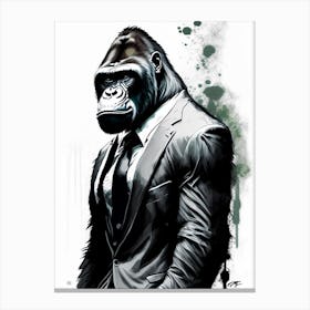 Gorilla In Suit Gorillas Graffiti Style 2 Canvas Print
