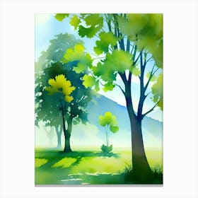 Watercolor Of Trees 8 Canvas Print