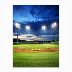 Baseball Field At Night 2 Canvas Print