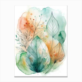 Watercolor Leaves 1 Canvas Print