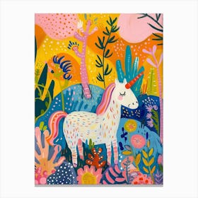 Unicorn In The Wild Fauvism Inspired Canvas Print