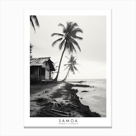 Poster Of Samoa, Black And White Analogue Photograph 3 Canvas Print