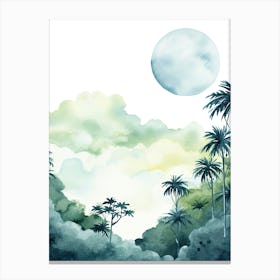 Watercolour Of Monteverde Cloud Forest   Costa Rica 1 Canvas Print