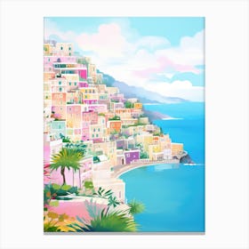 Positano, Italy Colourful View 2 Canvas Print