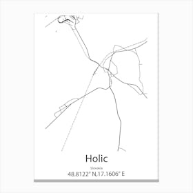 Holic,Slovakia Minimalist Map Canvas Print