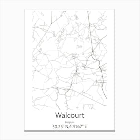 Walcourt,Belgium Minimalist Map Canvas Print