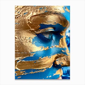 Gold And Blue Face Painting Canvas Print