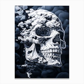 Skull With Clouds Canvas Print