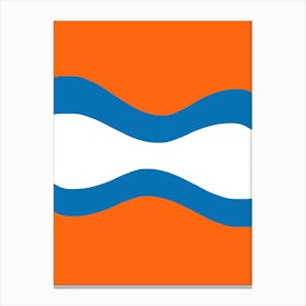 Orange And Blue Waves Canvas Print