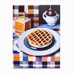 Waffle Bakery Product Acrylic Painting Tablescape Canvas Print
