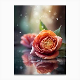 Roses In Water Canvas Print