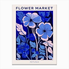 Blue Flower Market Poster Petunia 3 Canvas Print
