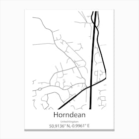 Horndean,United Kingdom Minimalist Map Canvas Print