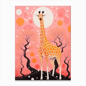 Giraffe With The Acacia Trees 4 Canvas Print