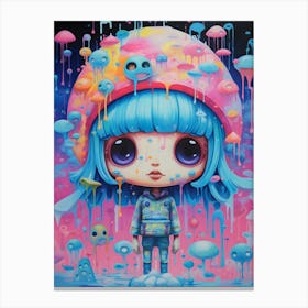 Lollipop Girl Psychedelic Canvas Print