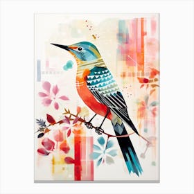 Bird Painting Collage Cuckoo 4 Canvas Print