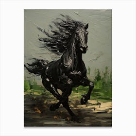 A Horse Painting In The Style Of Impasto 2 Canvas Print