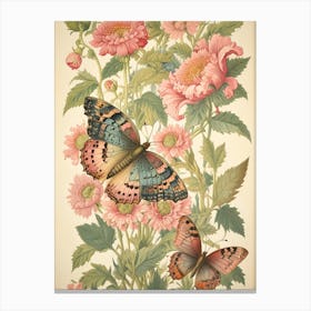 William Morris Butterflies And Flowers Canvas Print