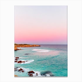 Cala Macarella Beach, Menorca, Spain Pink Photography 1 Canvas Print