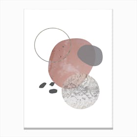 Peach Pebel & Glass Abstract Canvas Print