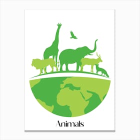 43.Beautiful jungle animals. Fun. Play. Souvenir photo. World Animal Day. Nursery rooms. Children: Decorate the place to make it look more beautiful. Canvas Print