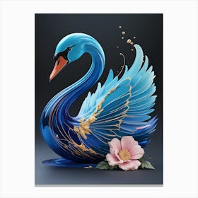 Blue Swan Canvas Print