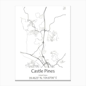 Castle Pines,United States Minimalist Map 1 Canvas Print