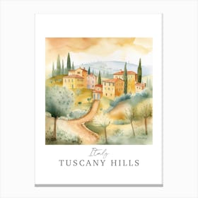 Italy Tuscany Hills Storybook 5 Travel Poster Watercolour Canvas Print