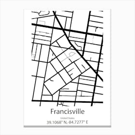 Francisville,United States Minimalist Map Leinwandbild