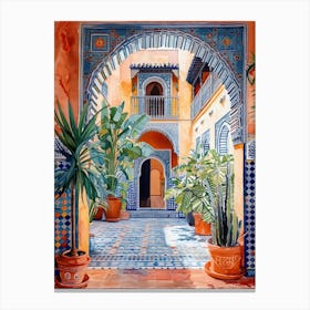 Morocco Mosaic Travel Poster Canvas Print