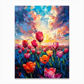 Sunset Tulips 1 Canvas Print