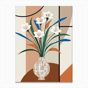 White Flowers In A Vase Canvas Print