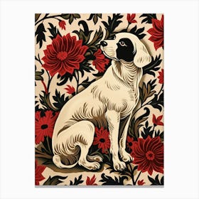 Chinese Lunar Year Of The Dog White 2 Full William Morris Style Canvas Print