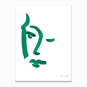 Green Portrait 4 Canvas Print