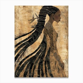 African Woman With Long Hair Canvas Print