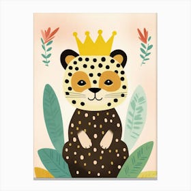 Little Jaguar 2 Wearing A Crown Canvas Print