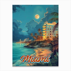 Miami Vintage Poster Canvas Print