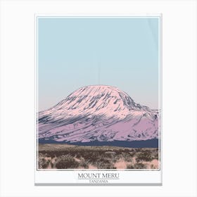Mount Meru Tanzania Color Line Drawing 8 Poster Canvas Print