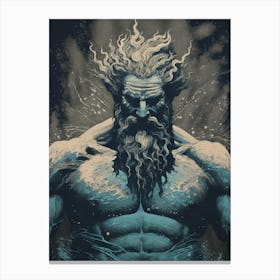 Mythical Depiction Poseidon Canvas Print